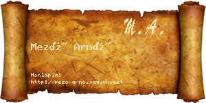 Mező Arnó névjegykártya